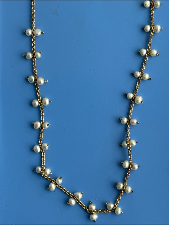 Jewelry - Seed pearl and gold chain necklace